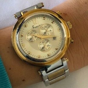 Unisex Freelook Two Toned Stainless Chronograph Watch, Water Resistant 5ATM $300